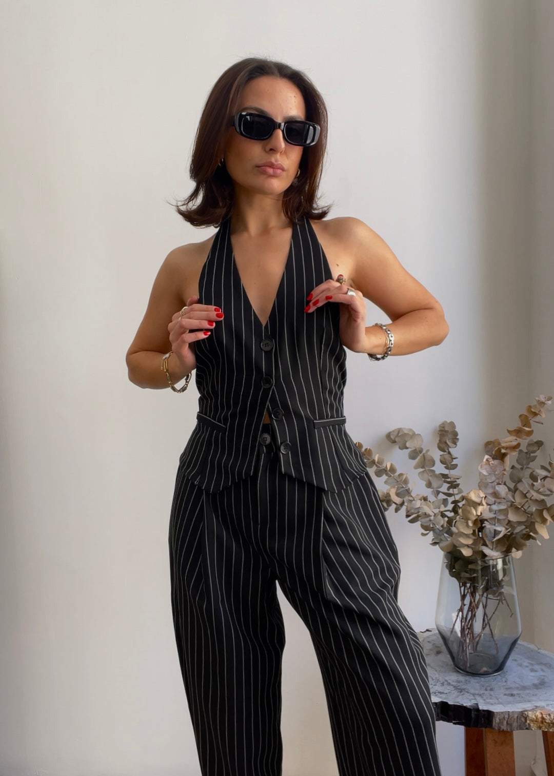 STRIPED SET BLACK